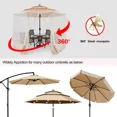 thumbnail image 3 of Colourtree Beige Mosquito Net for Patio Umbrellas - Bug Screen for 7.5-11ft Umbrella to Keep Out Insects - Zippered Mesh Cover with Weighted Bottom, 3 of 6