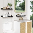 thumbnail image 2 of Estantes flotantes Forbena, color negro, para baño, 43 cm, con barra lateral, 3 unidades, 2 of 7