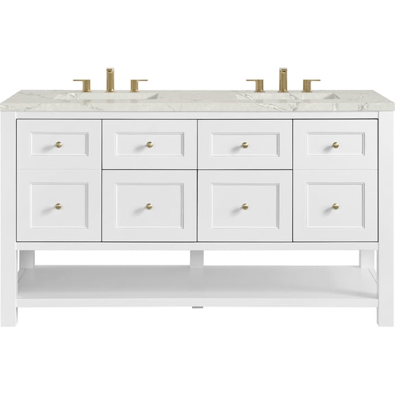 James Martin Vanities 330-V60D-BW-FVSL Breckenridge 60" Free Standing Double Basin Vanity
