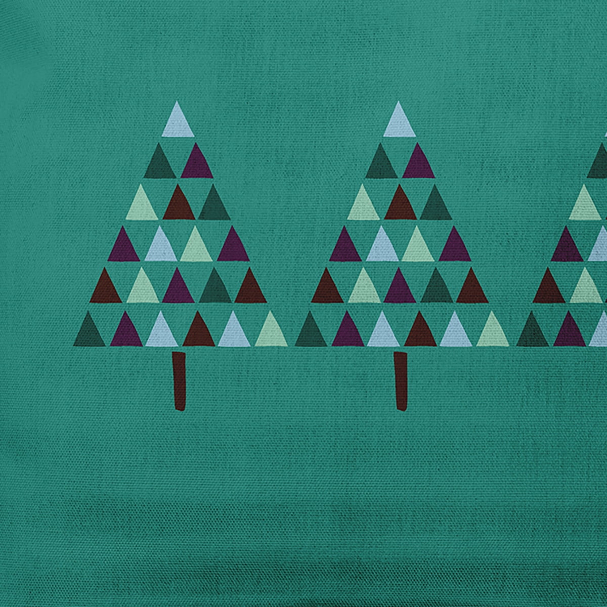 Simply Daisy Mint Colored Triangle Trees Christmas Soft Spun Polyester Indoor/Outdoor Throw Pillow, 18" x 18"
