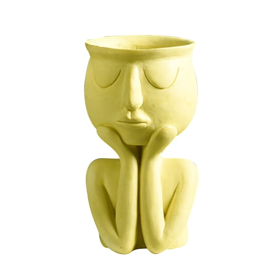 Ayyufe Human Think Face Ceramic Home Plants Flower Pot Vase Planter Tabletop Decoration