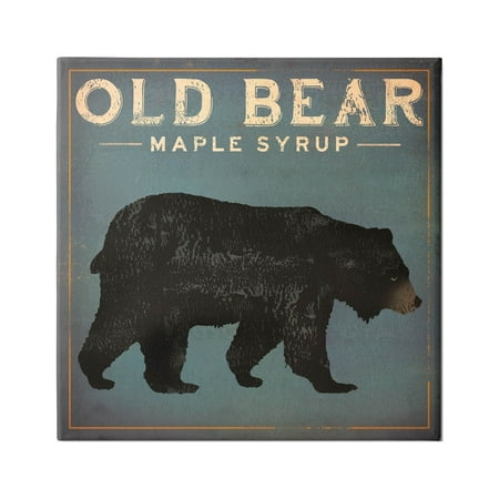 Stupell Industries Vintage Bear Maple Syrup Graphic Art Gallery Wrapped Canvas Print Wall Art, Design by Ryan Fowler