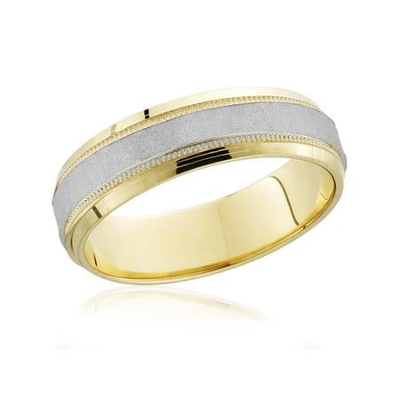 Mens Hammered Two Tone 14k White Yellow Gold Wedding Band 6mm Wide Mens Hammered Two Tone 14k White Yellow Gold Wedding Band 6mm Wide Ring Solid