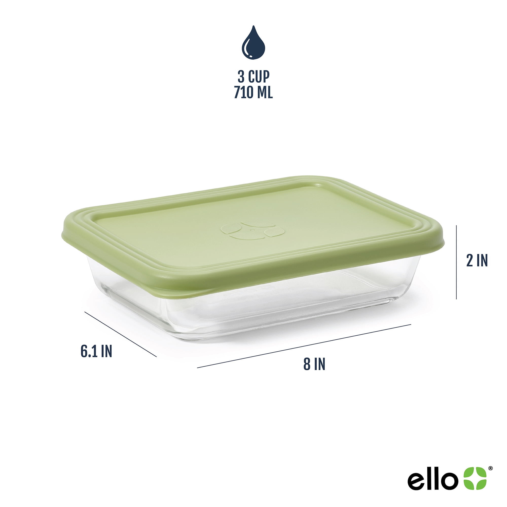 Ello Everyday 3 Cup 10 Piece Glass Nesting Meal Prep Set