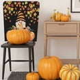 thumbnail image 5 of Fall Hat Chair Covers Set of 8 Gnome on Pumpkin Maple Leaves Thanksgiving Black Chair Back Covers Stretch Removable Washable Slipcovers Protector for Dining Room Kitchen Party Decor, 5 of 5