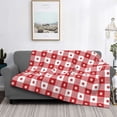 thumbnail image 2 of Disketp Red Plaid Daisy Flannel Blankets - Thick and Warm Blanket for Winter, Soft Fuzzy Plush King Blanket for All Seasons60"x50", 2 of 6