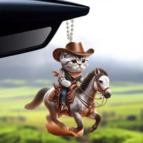 Valentine's Day Decorative Cat Pendant, Valentines Day Ornament Car Decor, Valentines Day Decorations Hanging 2D Flat Pendant, Valentine's Day Gifts(1PC)