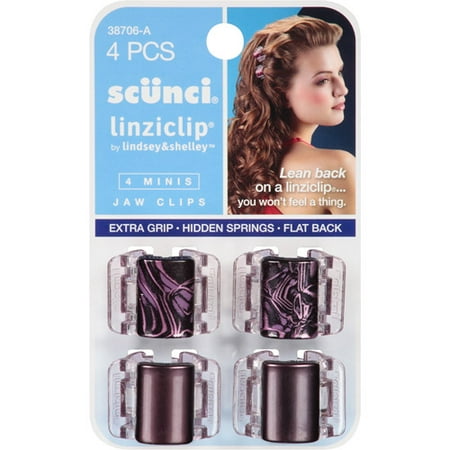 scunci linziclip Mini Jaw Clips, 4 count