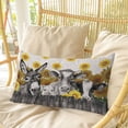 thumbnail image 4 of Vintage Grey Farm Animals Pillow Covers, Linen Long Throw Pillow Case, Rustic Sunflowers Cow Pig Holiday Pillow Protector Decorative Cushion Cover for Living Room/Bedroom 24" x 36", 4 of 8