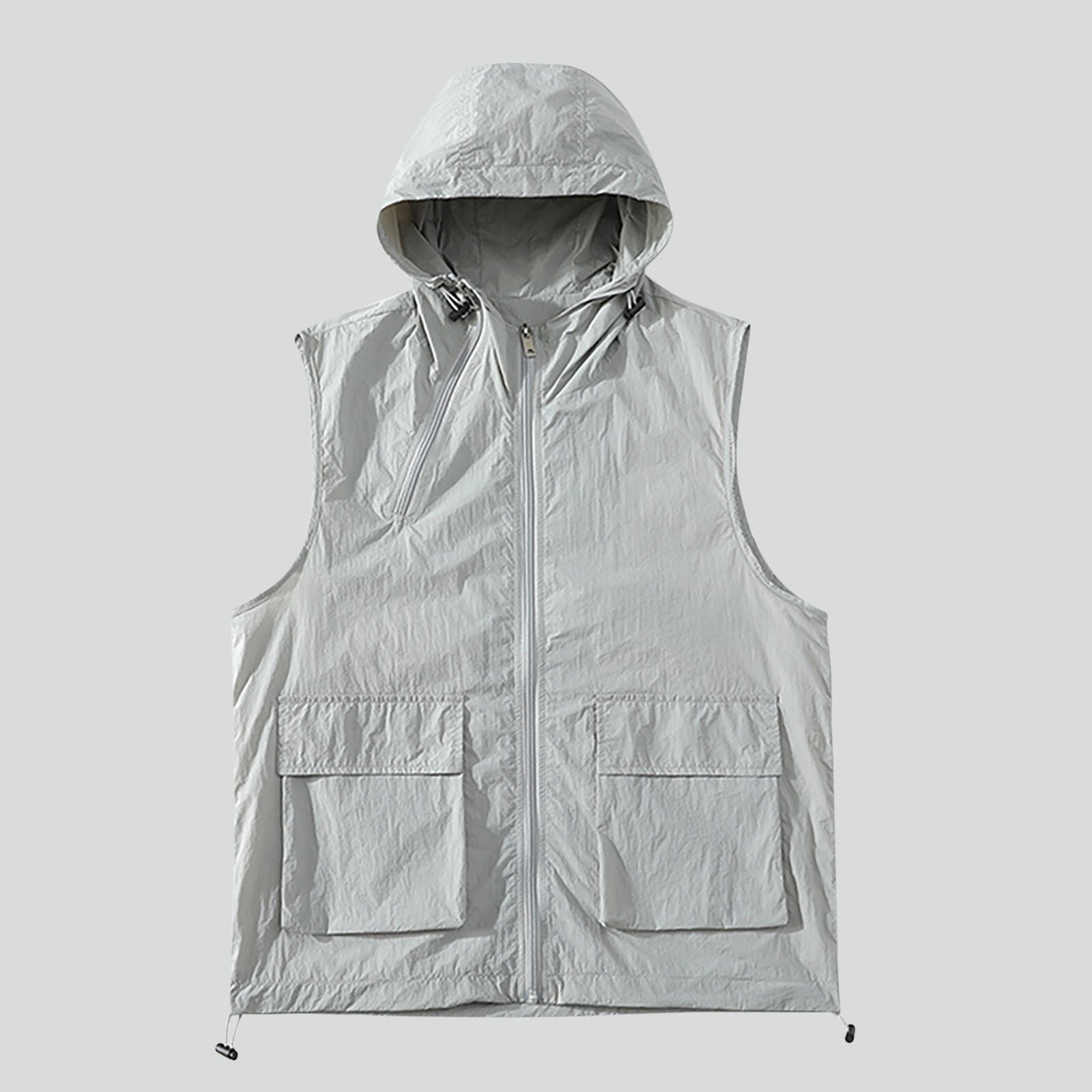 Miluxas Men's Lightweight Softshell Vest Windproof Sleeveless Jacket for Travel Hiking Running Golf Gray