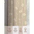 thumbnail image 6 of Beige Floral Sheer Curtains 108 Inch Length 2 Panels Set Window Treatments, Vintage Spring Botanical Flowers Rod Pocket Semi Curtains for Living Room/Bedroom/Kitchen Décor, 104"W x 108"L, 6 of 7