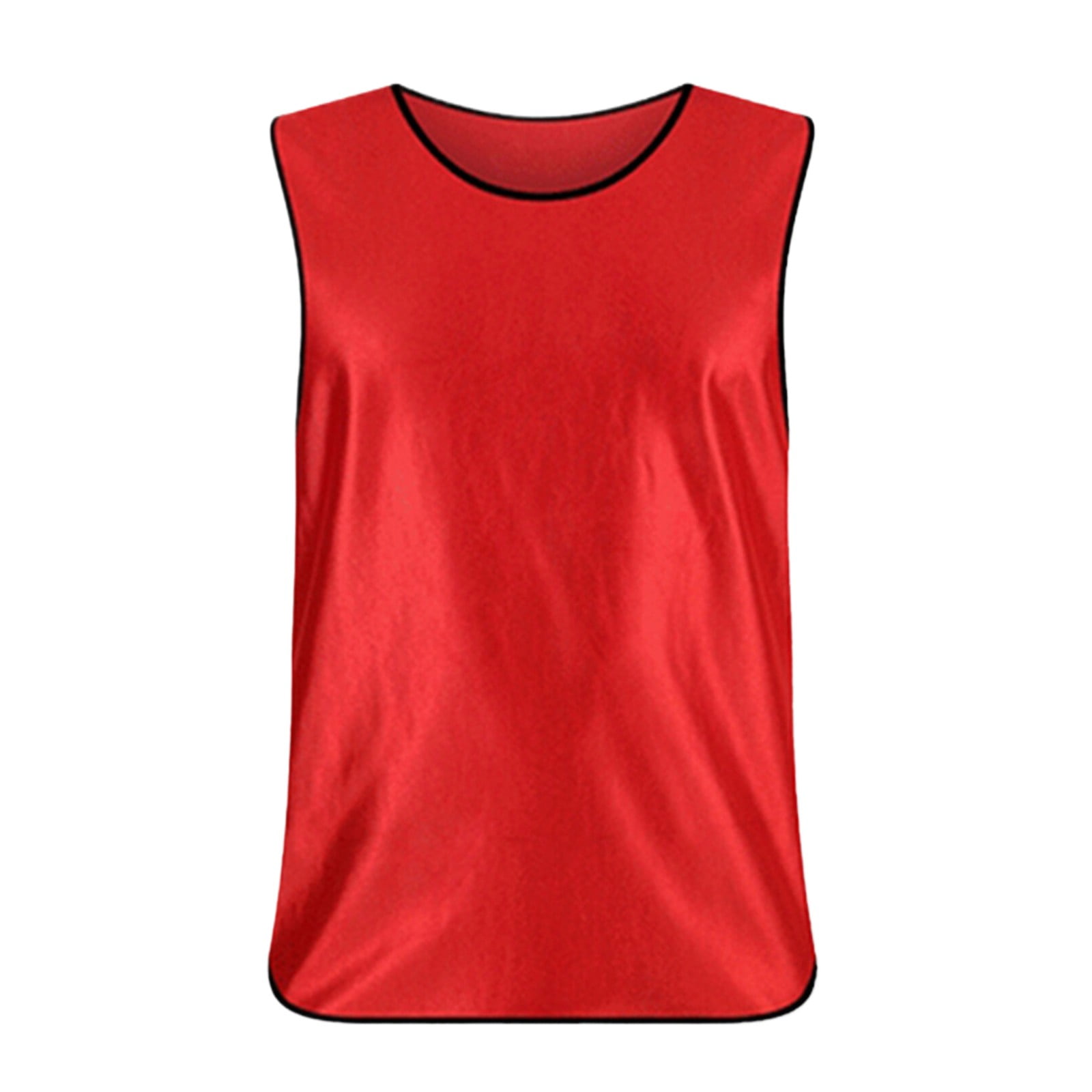 Basketball for Boys Sleeveless Mesh Athletic Sports Shirt Youth Pinnies Solid Color Tank Tops Kids Training Vest Red 3-9 Years