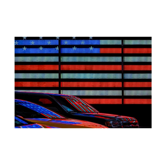 Canvas Wall Art - Linda Wride 'Stars And Stripes Reflected' Wall Art for Living Room, Bedroom, or Office Décor by Trademark Fine Art - 19 x 12 Inches