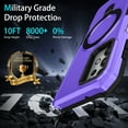 thumbnail image 2 of Case for Samsung Galaxy A13,Decase Heavy Duty Armor Rugged Case Military Grade Drop Protection Hybrid Shockproof Phone Cover with 360° Ring Kickstand for Samsung Galaxy A13 5G - Purple, 2 of 9