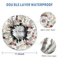 thumbnail image 3 of Shower Caps,Pioneer Flower Floral Print Pattern Waterproof Shower Cap for Women 4 Pieces,Double Reusable Hair Cover for Shower PEVA Elastic Stretch Hem, 3 of 7