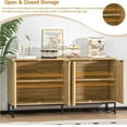 thumbnail image 5 of Furtivusia Sideboard Buffet Cabinet with 4 Doors, Accent Storage Cabinet with Adjustable Shelves, Kitchen Console Table with Doors for Living Room, Dining Room, Wood Color, 5 of 8