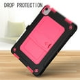 thumbnail image 4 of Dteck with Shoulder Strap Case for Apple iPad Air 4th Generation (2020 Released) 10.9-inch,Shockproof Armor Rubber Hybrid Hard iPad Pro 11" 2020/2018 Protective Shell Kickstand Cover,Black+Rose, 4 of 6
