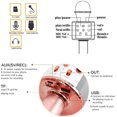 thumbnail image 5 of Bluetooth Karaoke Microphone with LED Lights, Portable Handheld Karaoke Microphone Speaker Rose Gold, 5 of 7
