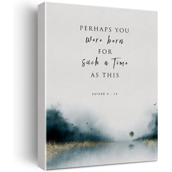 Bible Verse Canvas Print Decor Perhaps You Were Born Esther 4:14 Wall Painting Posters Artwork Home Office Decoration (Unframed)