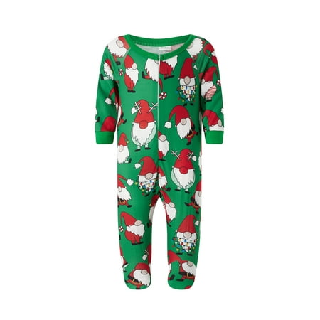 

Gureui Christmas Matching Family Pajamas Set Long Sleeve Christmas Tree Cute Cartoon Santa Print Round Neck Tops + Cartoon Pants Nightwear Set