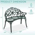 thumbnail image 6 of Ktaxon Outdoor Patio Park Garden Bench Courtyard Leisure Rose Cast Aluminum, Outdoor Loveset, Antique Green, 6 of 11