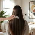 thumbnail image 4 of Unique Bargains 1 Pc Semicircle Retro Checkerboard Hair Comb Black White Acetate Sheet, 4 of 5