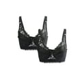 thumbnail image 1 of Sostén con aros de encaje floral para mujer de tallas grandes INSPIRE CHIC, acolchado, cobertura completa, negro - 2 piezas, talla 40/90, ajuste 38B/C, 1 of 1