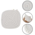 thumbnail image 3 of Unique Bargains 1 Pc Square Pearl Heat Insulation Mat Drink Coaster Beige Cotton rope, 3 of 5