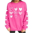 thumbnail image 5 of Fznquz Womens Oversized Sweatshirt Crew Neck Love Print Valentines Sweatshirts Fashion Pink Cute Outfits S, 5 of 8