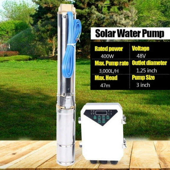 3" DC 48v 400W Solar Water Pump Submersible Deep Bore Well Pump MPPT Controller