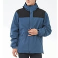 thumbnail image 7 of VBTAPA Unisex 3 in 1 Rain Jackets Waterproof Windbreaker Rincoat Warm Winter Snow Ski Jacket Color Block Hiking Travel Jacket with Removable Liner and Hood Blue XXXXL, 7 of 7
