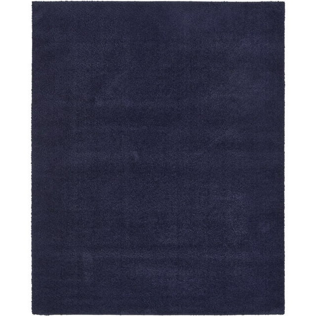Unique Loom Tapis Moderne Urbain Studio Shag Solide 8' x 10' Rectangle Bleu Nuit