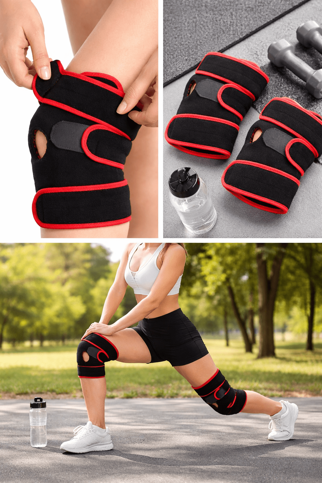 SPRINGBOK Knee Brace with Open Patella – Adjustable Compression Support for ACL, Meniscus Tear, Arthritis, Tendon Pain – Breathable Knee Stabilizer for Sports, Running, Injury Recovery – Black, 1 Pc