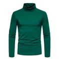 thumbnail image 1 of pstuiky camisas de manga larga para hombre, Camiseta informal de color liso para hombre, cuello alto, manga larga, base, manga larga, cuello alto Tops casuales para hombres xl, 1 of 8