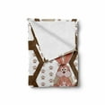 thumbnail image 2 of Cartoon Soft Flannel Fleece Throw Blanket, Children Animals Pattern of Cat Dog and Bunny with Paw Prints and Hexagons, Cozy Plush for Indoor and Outdoor Use, 50" x 60", Multicolor, by Ambesonne, 2 of 6