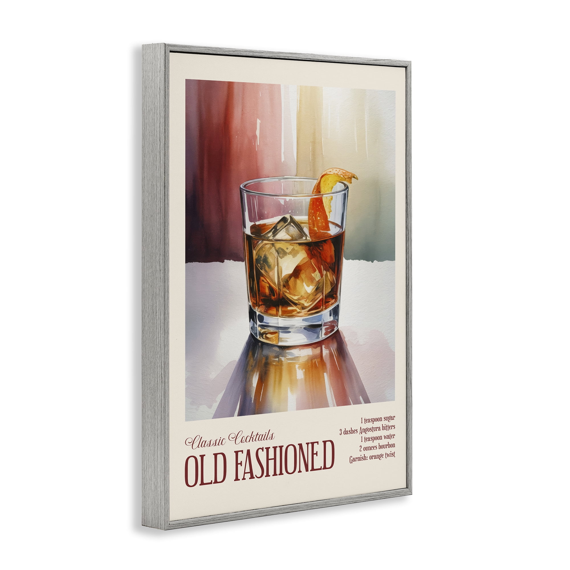 Stupell Industries Old Fashioned on Surface Gray Framed Giclee Art, design by Andreas Magnusson