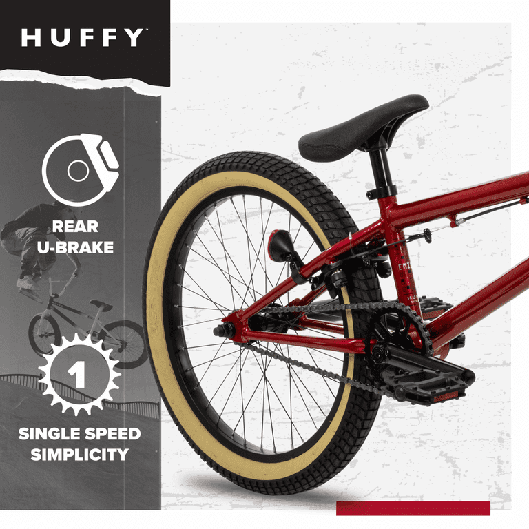 Huffy 20” Enigma BMX Freestyle Bike, Kids/Teens, Candy Apple Red