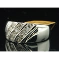 thumbnail image 2 of Diamond Ring Engagement Wedding Band Mens 10K White Gold Round Cut 1.01 Ct., 2 of 9