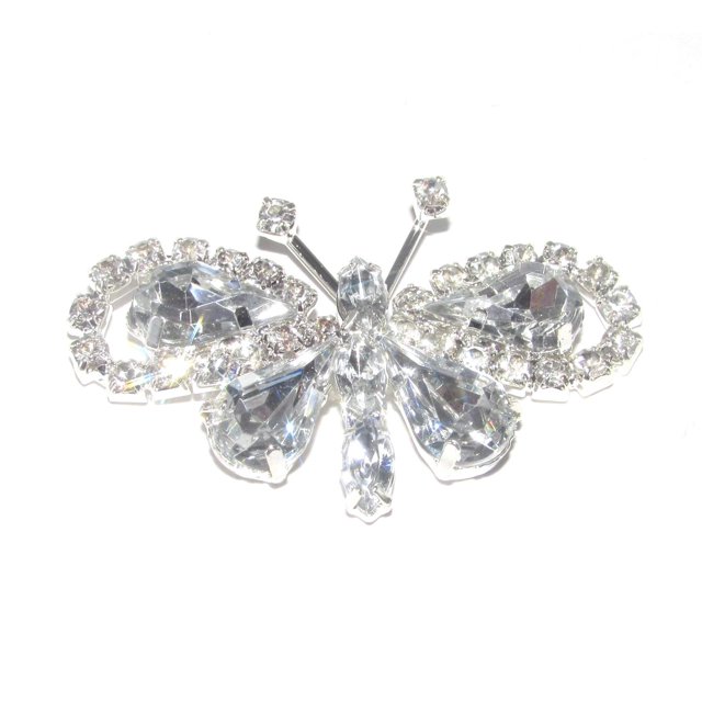 10 x Crystal Butterfly Flat Back Diamante Embellishment Grade A Rhinestones