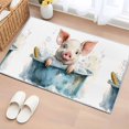 thumbnail image 3 of Pig Bathtub Front Door Rugs 2x3 ft Watercolor Animal Small Rug for Entryway Non Slip Washable Bathroom Door Mat Absorbent Floor Mat for Indoor Entrance, 3 of 9
