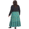 thumbnail image 4 of Jupe Paysanne Longue Réversible Femme - Boho Jupe Maxi Coton Vert/or Floral, 4 of 4