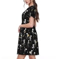 thumbnail image 2 of Balery Playing Music Skeletons Vestidos sueltos de manga corta para mujer, vestidos de verano 2025, vestidos casuales de corte A con vuelo., 2 of 6