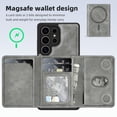 thumbnail image 7 of Dteck for Samsung Galaxy S25 Ultra Detachable Wallet Card PU Leather Magnetic Flip Cover RFID Blocking Card Holder Stand Compatible with Magsafe Accessory Phone Case, Gray, 7 of 7