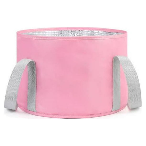 Vogacara Salón Spa interior al aire libre pie remojo bolsa senderismo viaje plegable impermeable pies baño cubo accesorios de salud Cuidado de los pies Rosado Pequeña