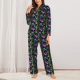 thumbnail image 2 of Honeii Snails 1 print Women's Pajama Sets Long Sleeve Button Down Sleepwear Nightwear Soft Pjs Lounge Sets-Medium, 2 of 7