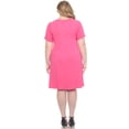 thumbnail image 3 of White Mark Short Sleeve Criss-Cross Neck A-Line Dress, Women's Plus, 1X-3X, 3 of 6