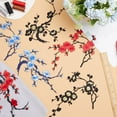 thumbnail image 4 of 6Pcs Plum Blossom Iron on Patches Embroidery Flower Appliques Trimming Floral Fabric Sticker Sew Black Blue Colorful, 4 of 8
