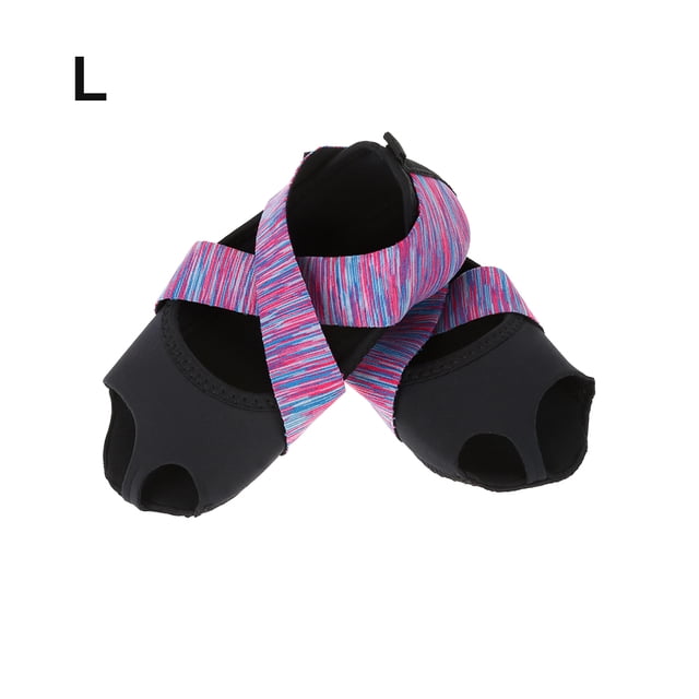 Zapatos de Yoga, Mujeres Pilates Barre Zapatos Danza de Envolta Suave Agrenamiento de Baile Púrpura Con suela antideslizante para Pilates Danza
