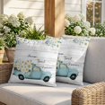 thumbnail image 3 of 16x16 Pillow Covers Set of 2, Spring Daisy Square Throw Pillow Covers for Couch/Sofa/Living Room, White Flowers Country Car Farmhouse Wood Grain Decorative Soft Pillowcases for Couch Throw Pillows, 3 of 9