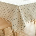 thumbnail image 2 of Nvzi -b Square Tablecloth,Nightstand Tablecloth,Side Table Cover,Table Cloth for Bedside Table/Nightstand/Night Table/Tea Table/End Table/Dressers,Table Dustcover Doilies for Furniture (Off white), 2 of 4